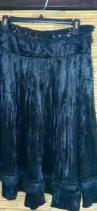 Runway 101 L Vintage Velvet Witchey Whimsey Goth Black Sensational Skirt